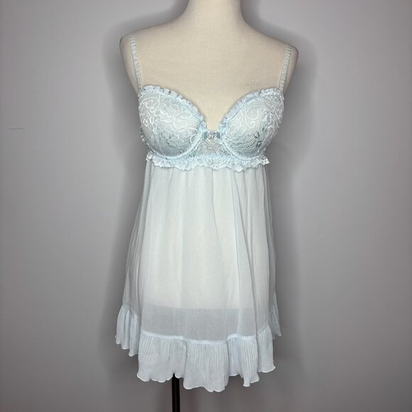 Seductive Wear by Cinema Etoile - Blue Babydoll Lingerie - Picture 1 of 4